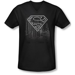 Superman - Mens Skyline V-Neck T-Shirt