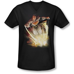 Superman - Mens Explosive V-Neck T-Shirt