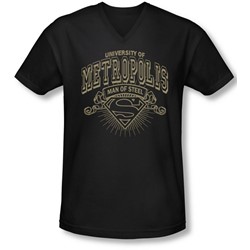 Superman - Mens University Of Metropolis V-Neck T-Shirt