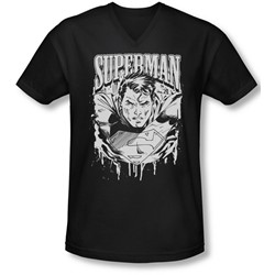 Superman - Mens Super Metal V-Neck T-Shirt