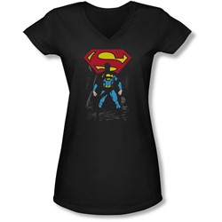 Superman - Juniors Dark Alley V-Neck T-Shirt