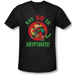 Superman - Mens Say No To Kryptonite V-Neck T-Shirt
