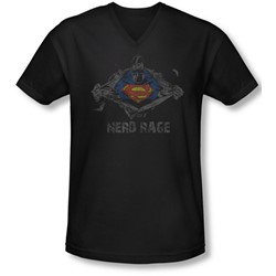 Superman - Mens Nerd Rage V-Neck T-Shirt