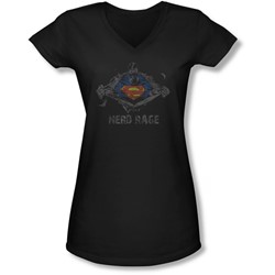 Superman - Juniors Nerd Rage V-Neck T-Shirt
