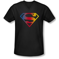 Superman - Mens Gradient Superman Logo V-Neck T-Shirt
