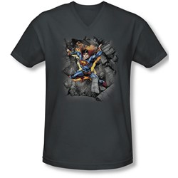Superman - Mens Break On Through V-Neck T-Shirt