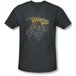 Superman - Mens Zod Greetings V-Neck T-Shirt