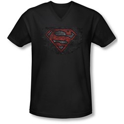 Superman - Mens Brick S V-Neck T-Shirt