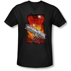 Superman - Mens Steel Girder V-Neck T-Shirt