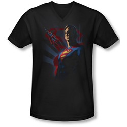 Superman - Mens Super Deco V-Neck T-Shirt