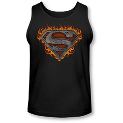 Superman - Mens Iron Fire Shield Tank-Top