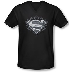 Superman - Mens Biker Metal V-Neck T-Shirt