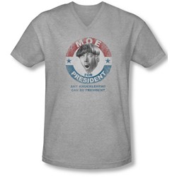 Three Stooges - Mens Moe For President V-Neck T-Shirt