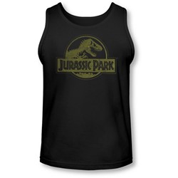 Jurassic Park - Mens Distressed Logo Tank-Top