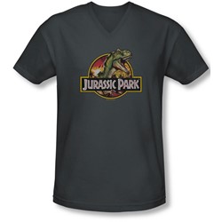 Jurassic Park - Mens Retro Rex V-Neck T-Shirt