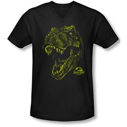 Jurassic Park - Mens Rex Mount V-Neck T-Shirt