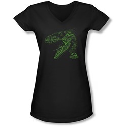Jurassic Park - Juniors Raptor Mount V-Neck T-Shirt