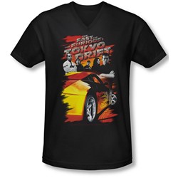 Tokyo Drift - Mens Drifting Crew V-Neck T-Shirt