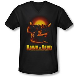 Dawn Of The Dead - Mens Dawn Collage V-Neck T-Shirt
