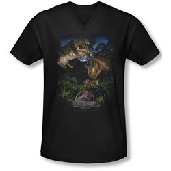 Jurassic Park - Mens Happy Family V-Neck T-Shirt