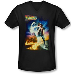 Back To The Future - Mens Poster V-Neck T-Shirt