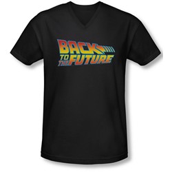 Back To The Future - Mens Logo V-Neck T-Shirt