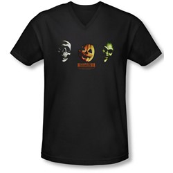 Halloween Iii - Mens Three Masks V-Neck T-Shirt