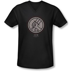 Hellboy Ii - Mens Mignola Style Logo V-Neck T-Shirt
