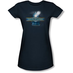 Polar Express - Juniors Train Logo Sheer T-Shirt