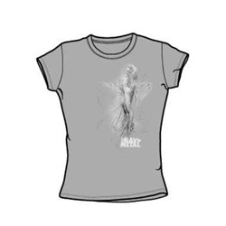Heavy Metal - Moon Echo Sketch - Juniors Silver S/S T-Shirt For Women