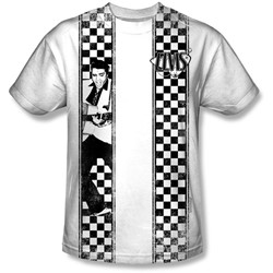 Elvis - Mens Checkered Bowling Shirt T-Shirt