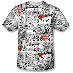 Superman - Mens Comic Page All Over T-Shirt