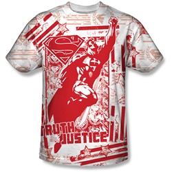 Superman - Mens Truth And Justice All Over T-Shirt