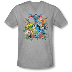 Dc - Mens Justice League Assemble V-Neck T-Shirt