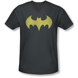 Dc - Mens Batgirl Logo Distressed V-Neck T-Shirt