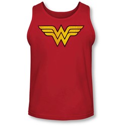Dc - Mens Wonder Woman Logo Dist Tank-Top