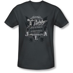 Dc - Mens Greatest Heroes V-Neck T-Shirt