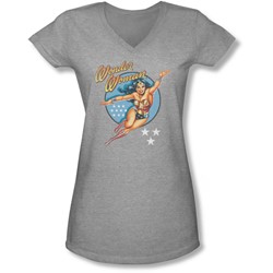 Dco - Juniors Wonder Woman Vintage V-Neck T-Shirt