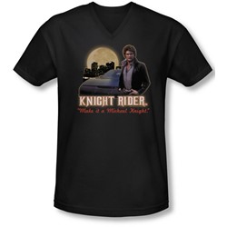 Knight Rider - Mens Full Moon V-Neck T-Shirt