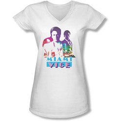 Miami Vice - Juniors Crockett And Tubbs V-Neck T-Shirt