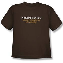Procrastination - Big Boys T-Shirt In Coffee