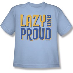 Lazy And Proud - Big Boys T-Shirt In Light Blue
