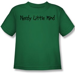 Nerdy Little Mind - Little Boys T-Shirt In Kelly Green