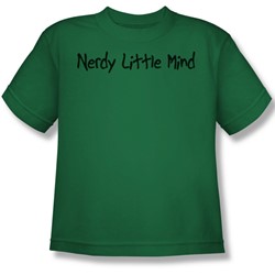 Nerdy Little Mind - Big Boys T-Shirt In Kelly Green