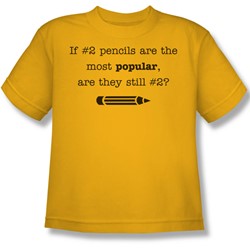 No 2 Pencils - Big Boys T-Shirt In Gold