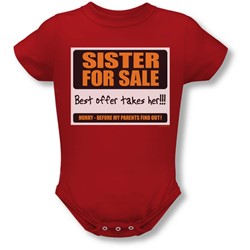 Sister For Sale - Onesie In Red