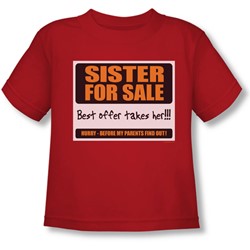 Sister For Sale - Toddler T-Shirt In Red