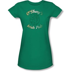 O'Shay'S Irish Pub - Juniors Sheer T-Shirt In Kelly Green