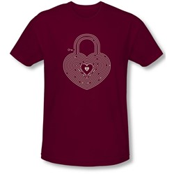 Key To My Heart - Mens Slim Fit T-Shirt In Cardinal