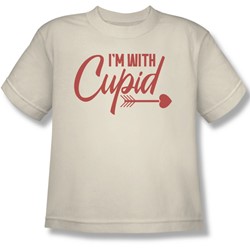 I'M With Cupid - Big Boys T-Shirt In Cream